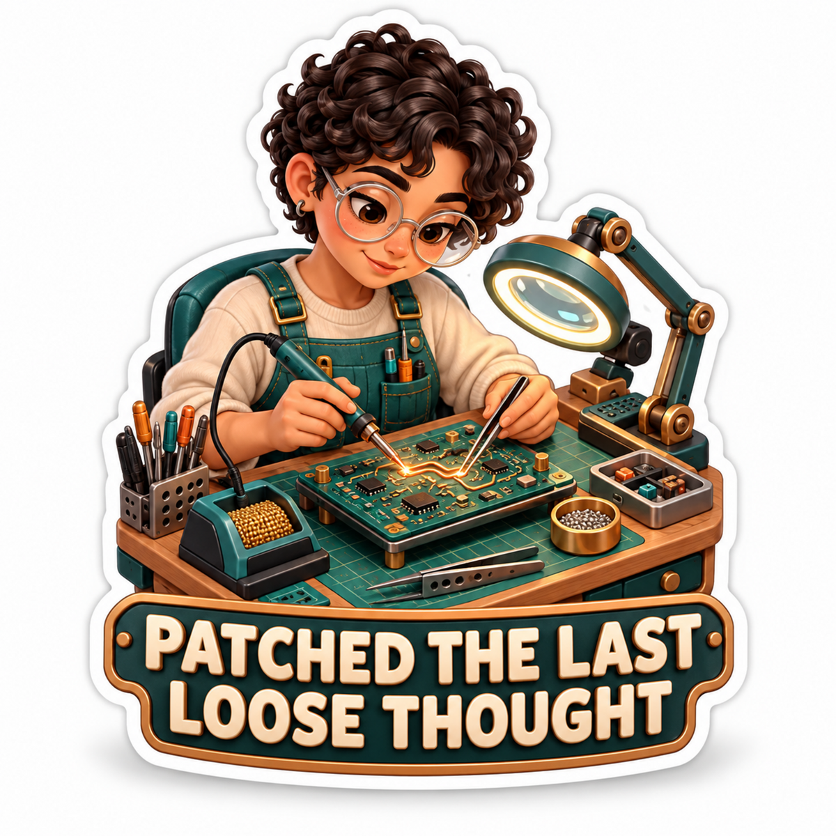 Patched the Last Loose Thought Workshop Art Vinyl Decal Stickers
