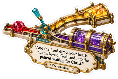 Gold Gemstone Track with Scripture Plaque Vinyl Decal Stickers