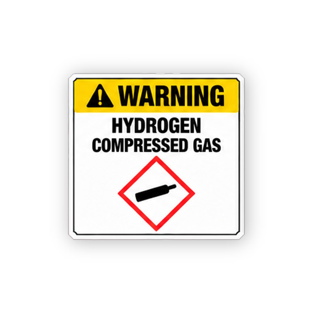Yellow Hydrogen Cylinder Diamond Portrait Vinyl Decal Stickers