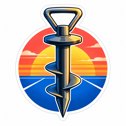 Court Anchor Stake with Sunset Stripes Art Vinyl Decal Stickers