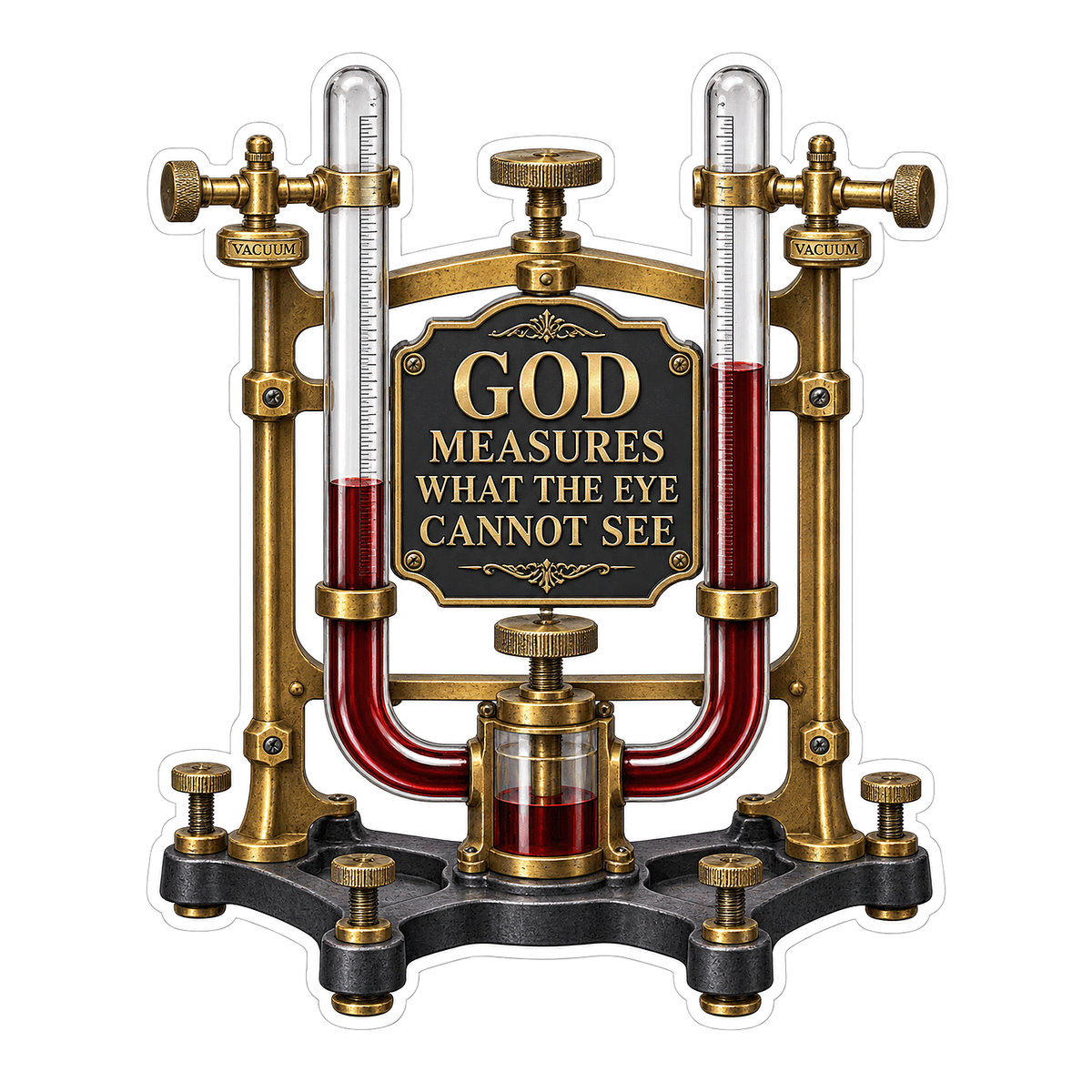 Twin Red Liquid Tubes Faith Lettering Vinyl Decal Stickers