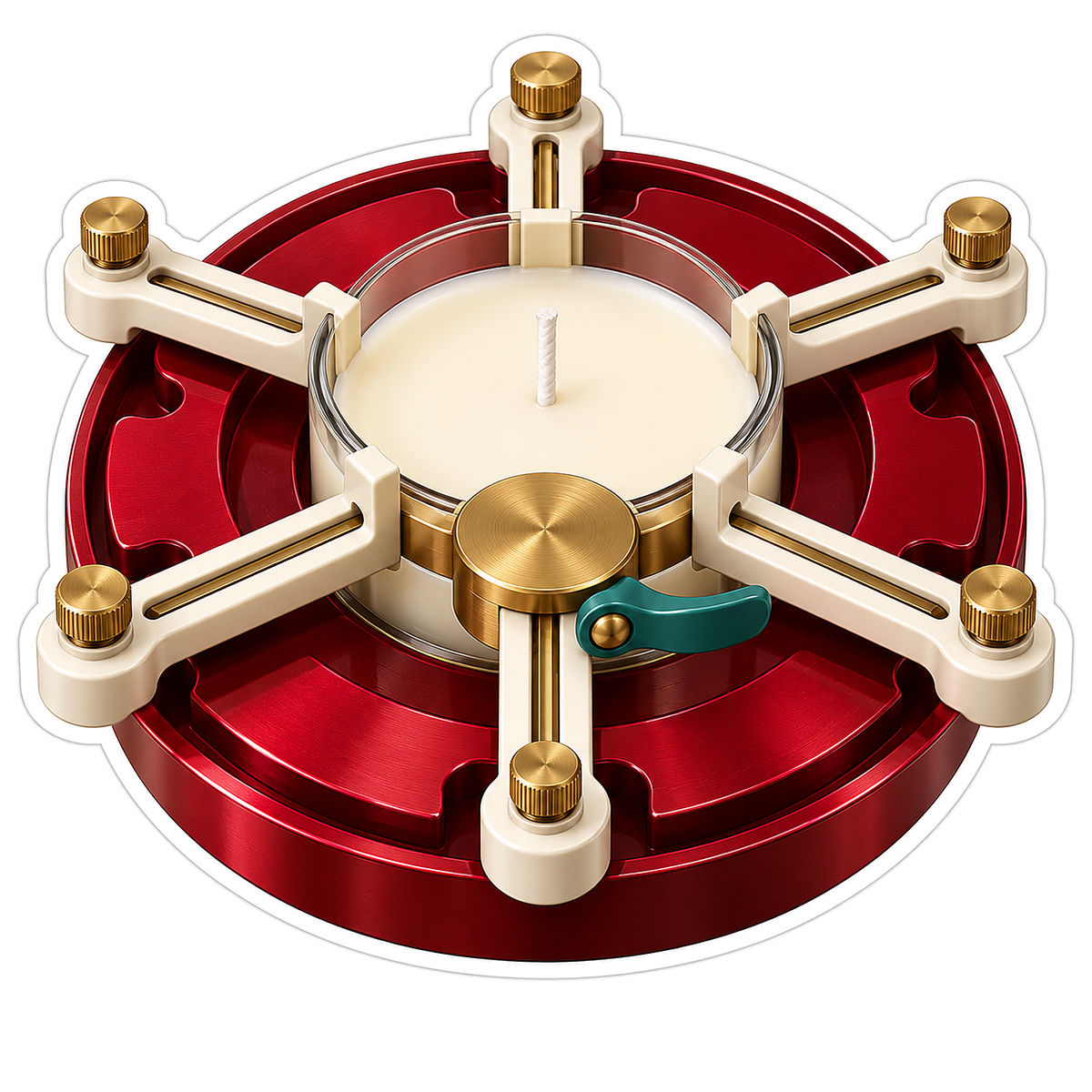 Red Brass Candle Holder Mechanism Art Vinyl Decal Stickers