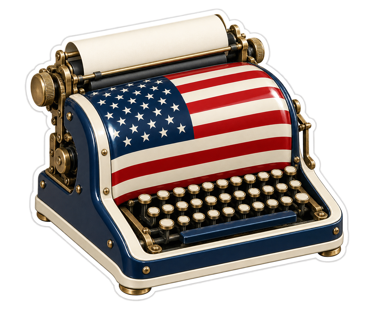 American Flag Vintage Teleprinter Art Vinyl Decal Stickers