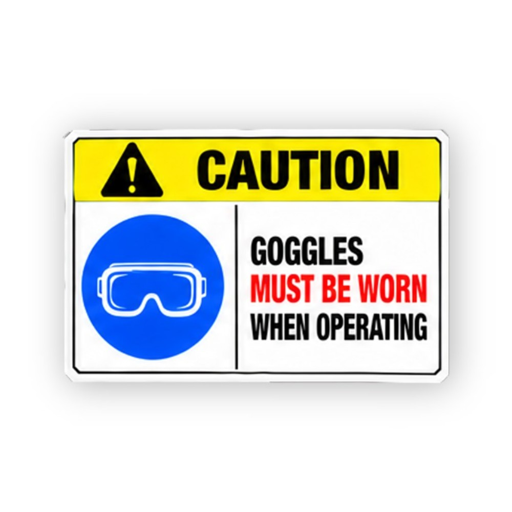 Yellow Goggles When Operating Panel Vinyl Decal Stickers