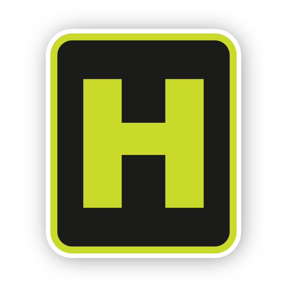 Lime Letter H Black Rounded Portrait Vinyl Decal Stickers