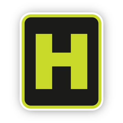 Lime Letter H Black Rounded Portrait Vinyl Decal Stickers