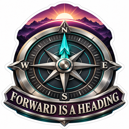 Forward Is a Heading Mountain Compass Vinyl Decal Stickers