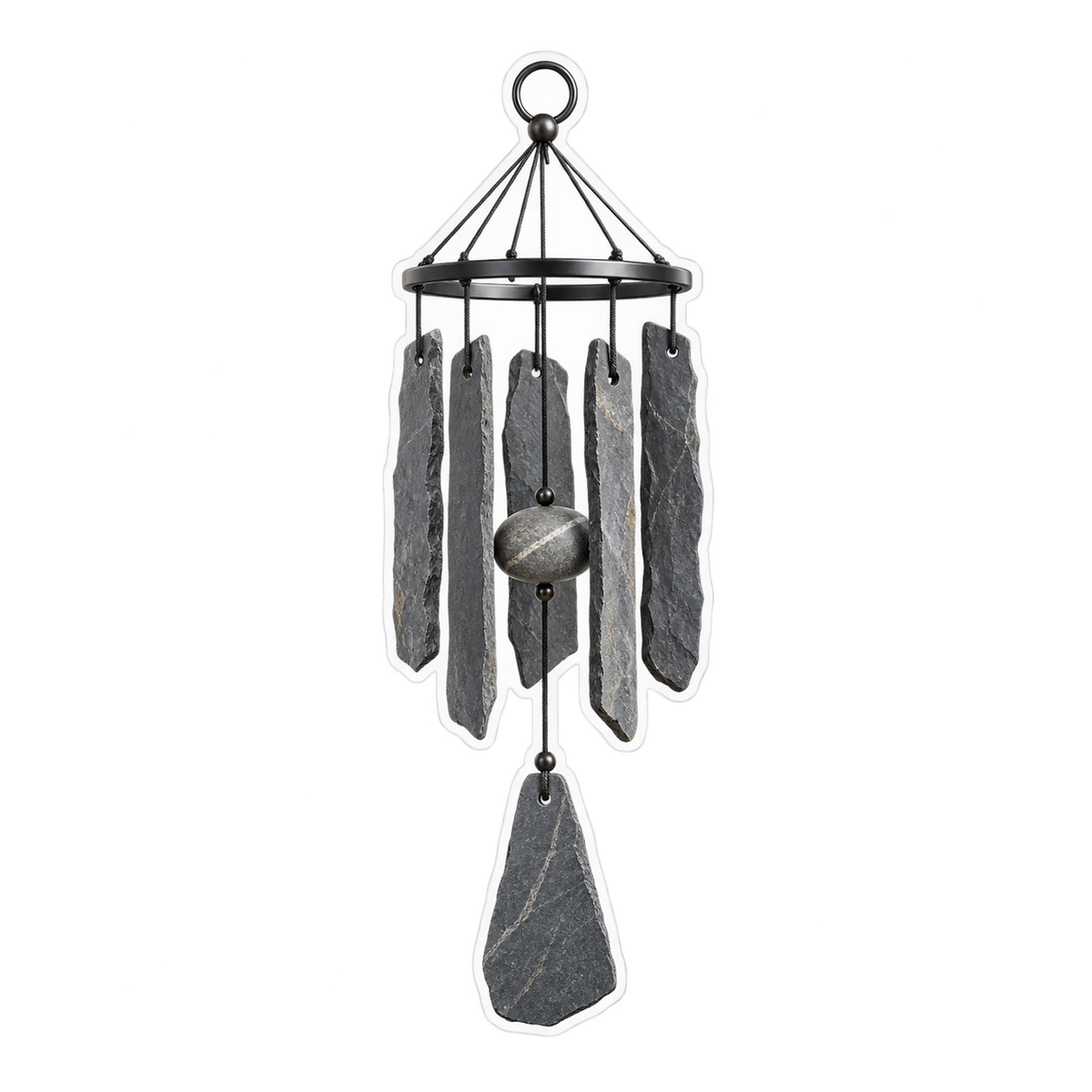 Dark Slate Slab Wind Chime Art Vinyl Decal Stickers