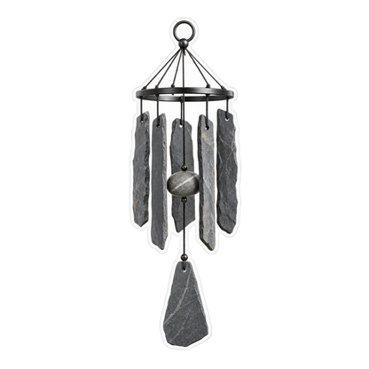 Dark Slate Slab Wind Chime Art Vinyl Decal Stickers