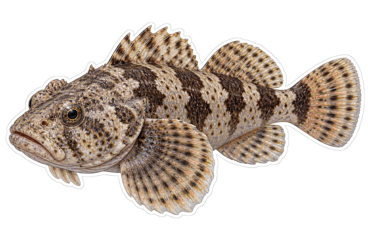 Brown Banded Tidepool Sculpin Fish Vinyl Decal Stickers