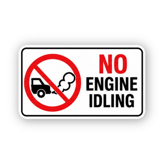 Black No Idling Crossed Exhaust Car Panel Vinyl Decal Stickers