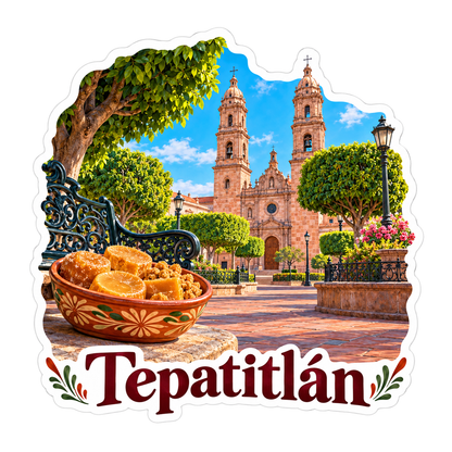 Tepatitlan Cathedral Plaza and Sweets Art Vinyl Decal Stickers