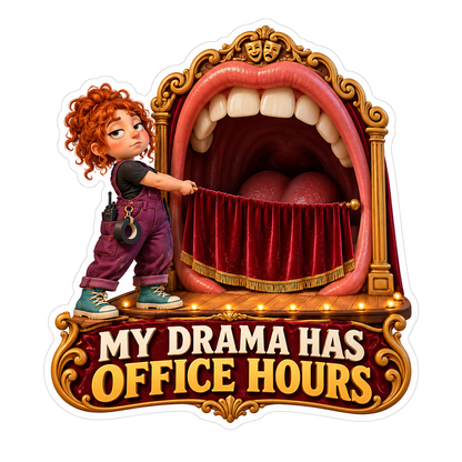 Giant Mouth Stage Office Hours Humor Art Vinyl Decal Stickers