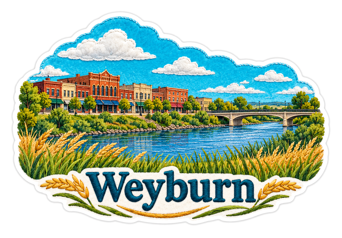 Weyburn River Bridge Travel Art Vinyl Decal Stickers