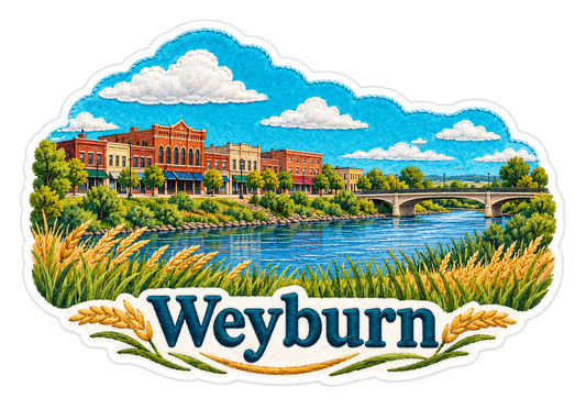 Weyburn River Bridge Travel Art Vinyl Decal Stickers