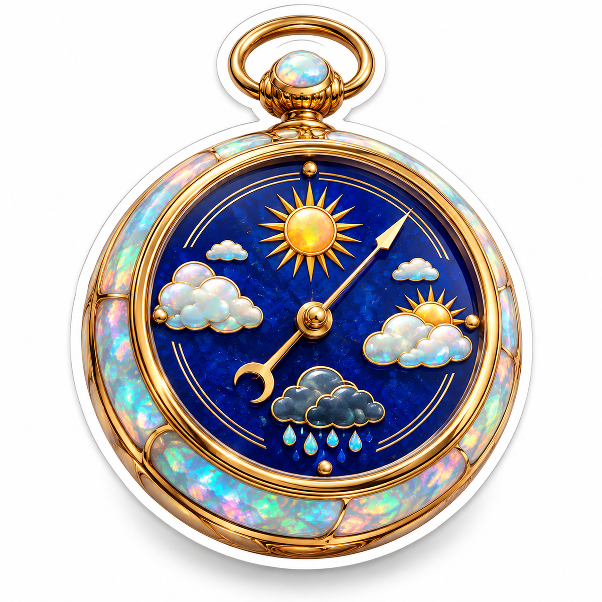 Blue Weather Dial in an Iridescent Gold Case Vinyl Decal Stickers