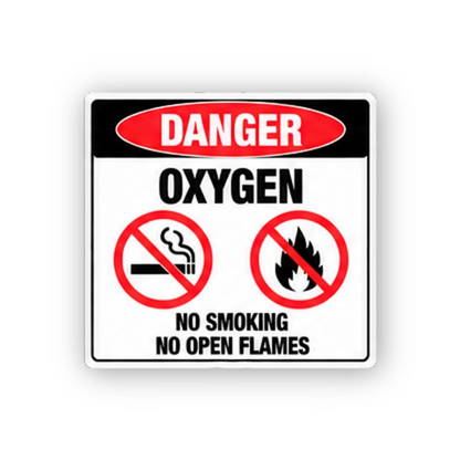 Black Danger Oxygen Two Crossed Icons Panel Vinyl Decal Stickers