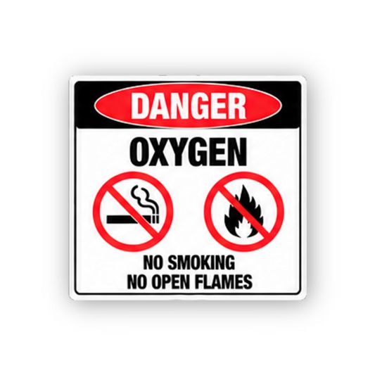 Black Danger Oxygen Two Crossed Icons Panel Vinyl Decal Stickers
