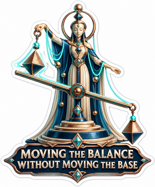 Teal Robed Figure Adjusting Hanging Gem Scale Vinyl Decal Stickers