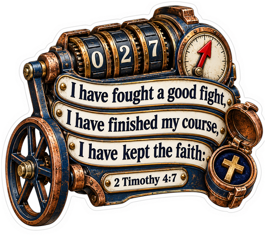 2 Timothy 4 7 Odometer Verse Vinyl Decal Stickers