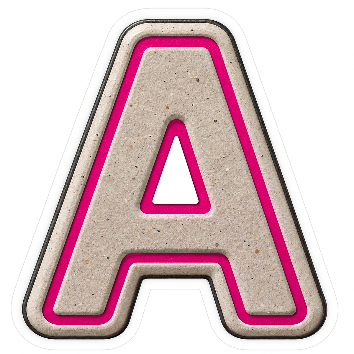 Warm Gray Magenta Stripe Letter A Vinyl Decal Stickers