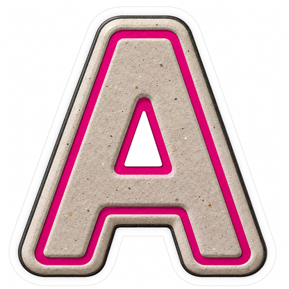 Warm Gray Magenta Stripe Letter A Vinyl Decal Stickers