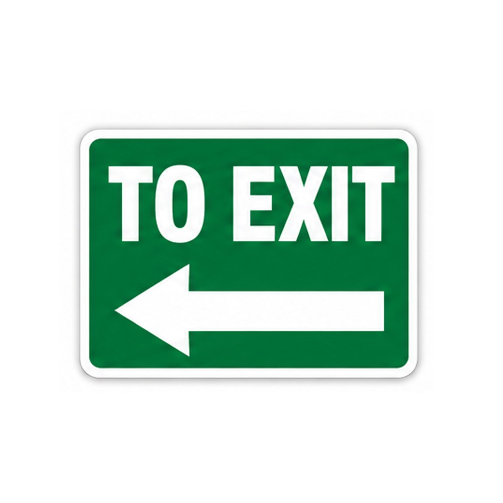 Green To Exit Left Arrow Panel Vinyl Decal Stickers