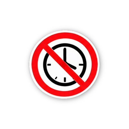 Red Crossed Round Clock Circle Vinyl Decal Stickers