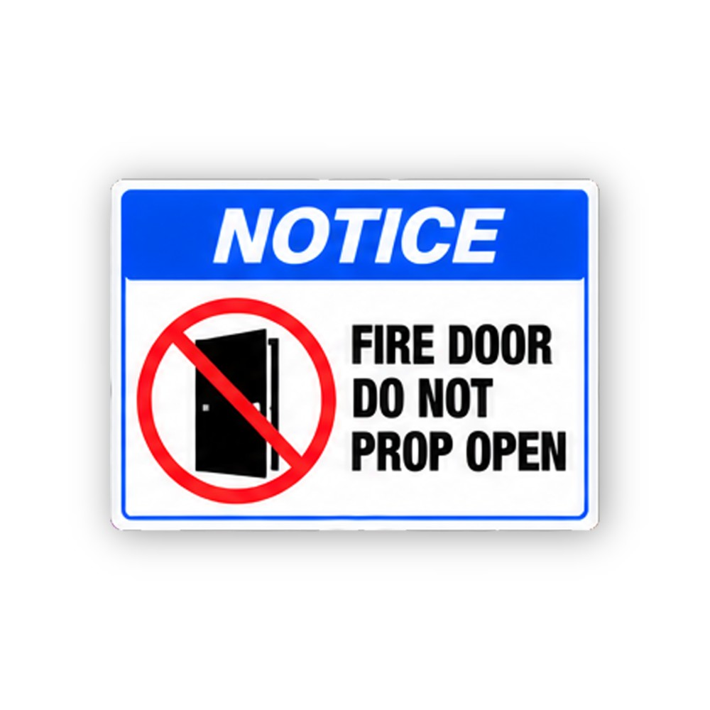 Blue Fire Door Prohibition Wide Panel Vinyl Decal Stickers