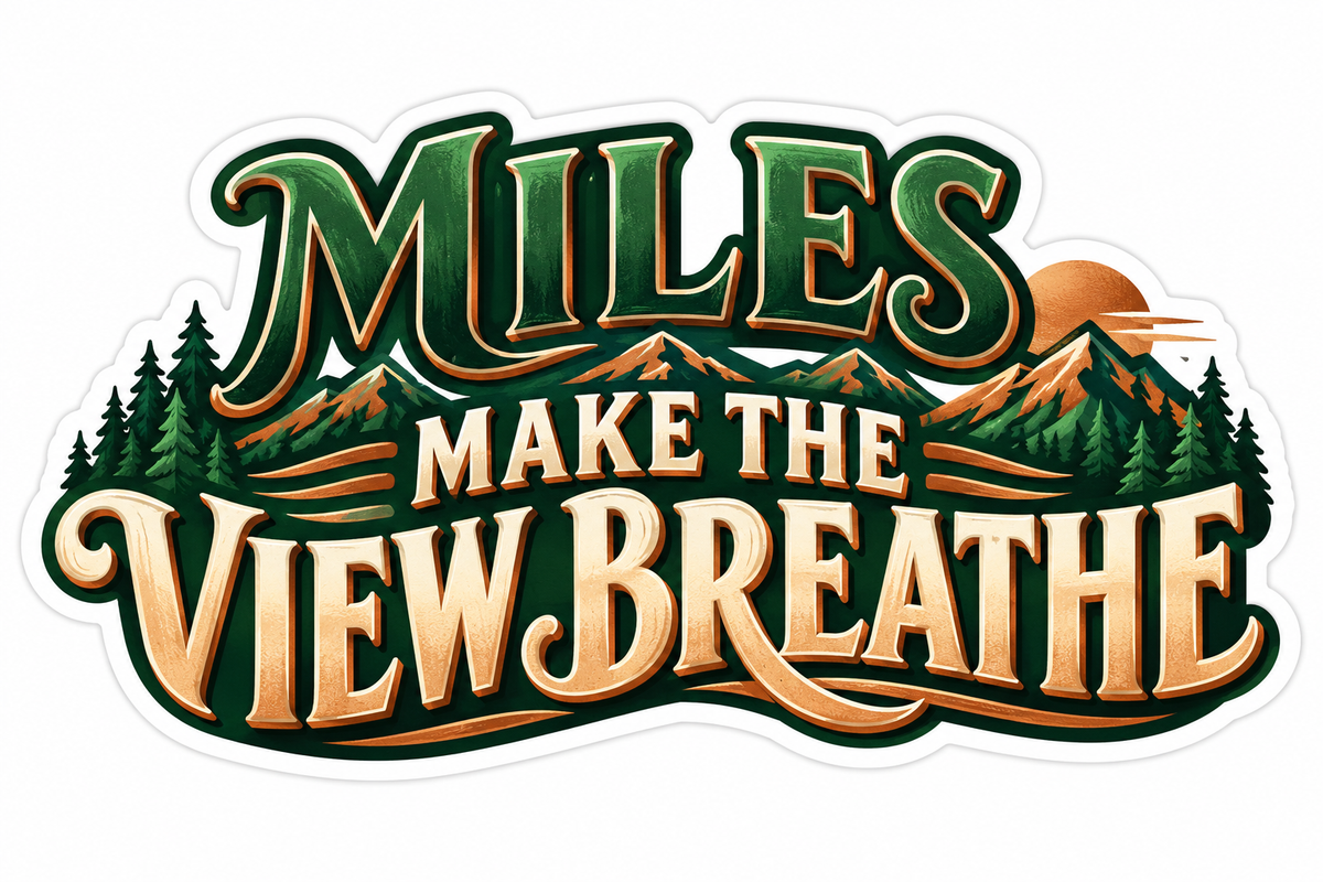 Miles View Green Forest Lettering Art Vinyl Decal Stickers