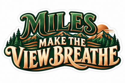 Miles View Green Forest Lettering Art Vinyl Decal Stickers