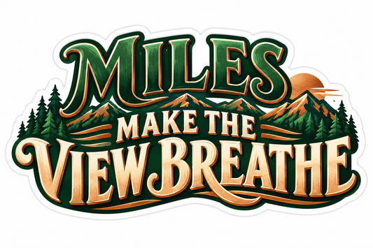 Miles View Green Forest Lettering Art Vinyl Decal Stickers