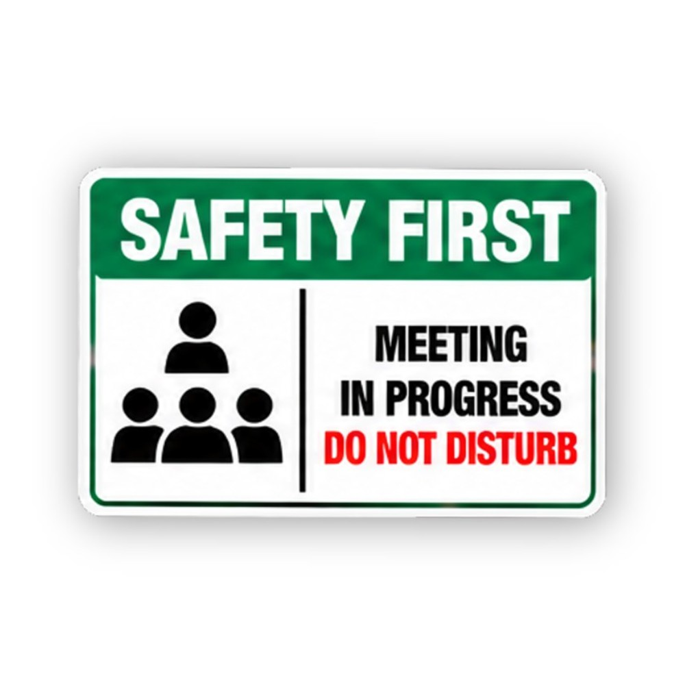 Green Meeting Four Figures Panel Vinyl Decal Stickers