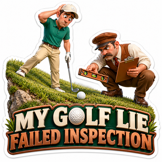 Golfer Grass Lie Inspector Humor Quote Vinyl Decal Stickers
