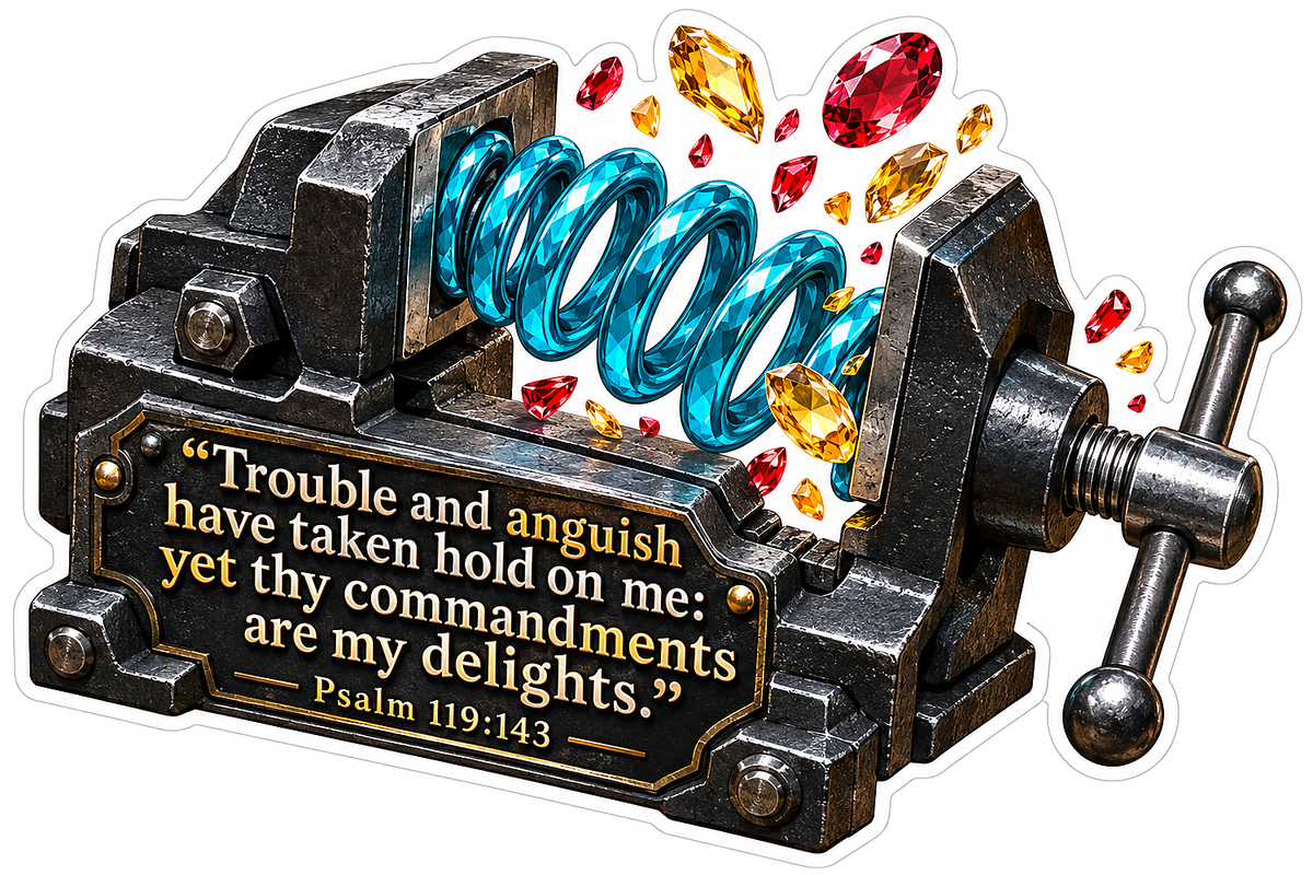 Jeweled Blue Spring Vise Psalm Verse Vinyl Decal Stickers