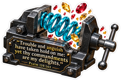 Jeweled Blue Spring Vise Psalm Verse Vinyl Decal Stickers