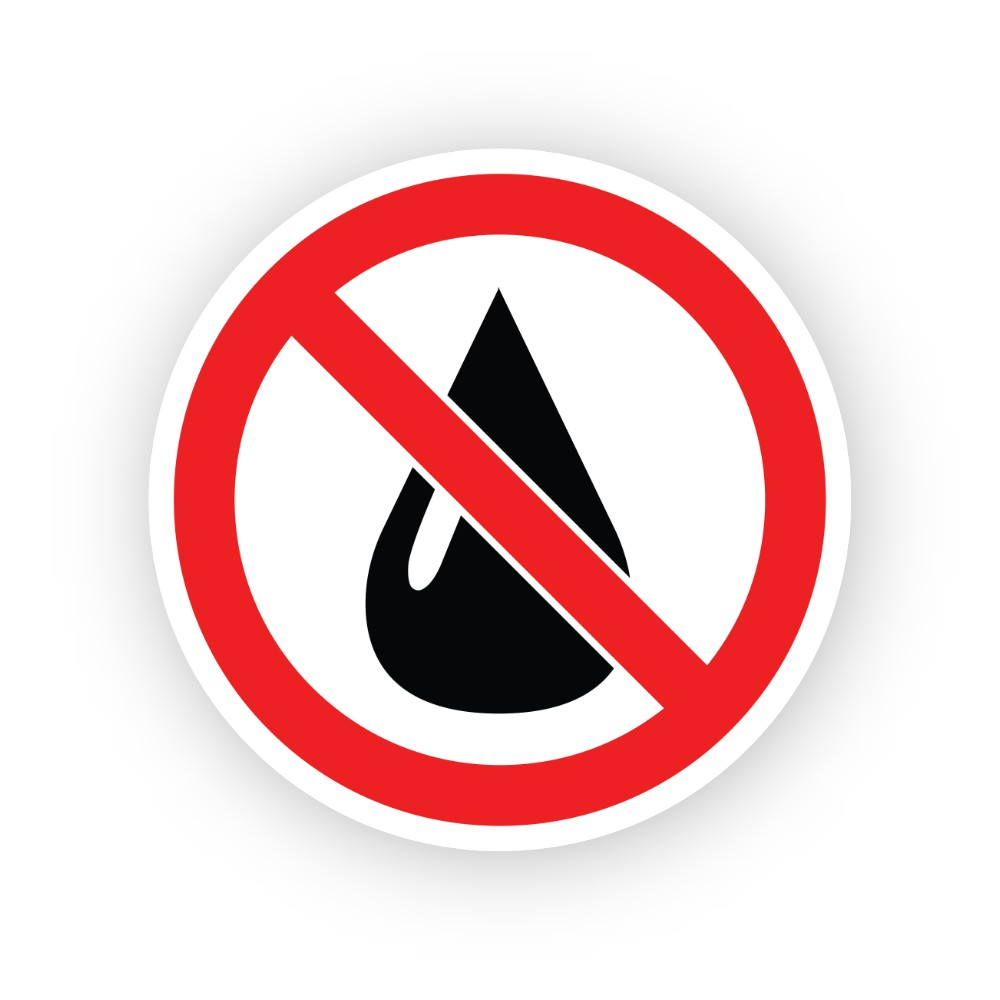 Red Crossed Solid Water Drop Circle Vinyl Decal Stickers
