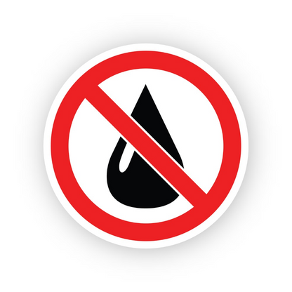 Red Crossed Solid Water Drop Circle Vinyl Decal Stickers