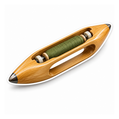 Open Wood Shuttle Green Bobbin Art Vinyl Decal Stickers