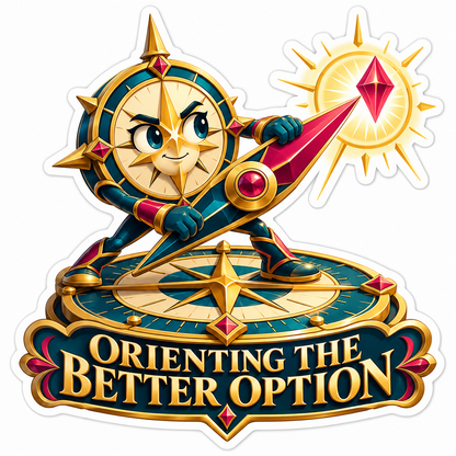 Golden Compass Character Pointing a Red Needle Vinyl Decal Stickers