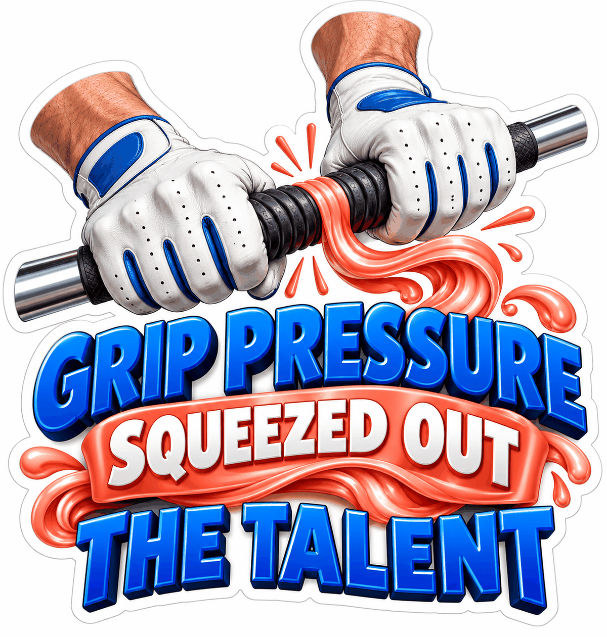 Golf Gloves Squeezing Club Grip Cartoon Vinyl Decal Stickers