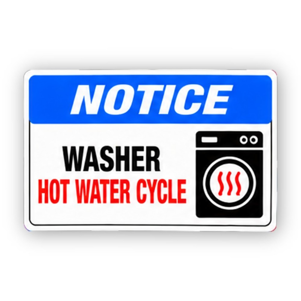 Blue Notice Washer Red Heat Waves Panel Vinyl Decal Stickers