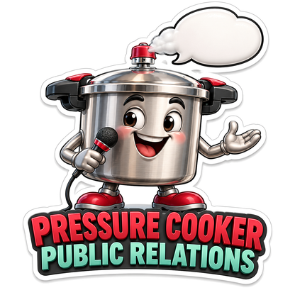Pressure Cooker Character Holding Microphone Vinyl Decal Stickers
