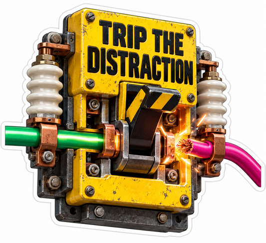 Yellow Switch and Wires Art Vinyl Decal Stickers