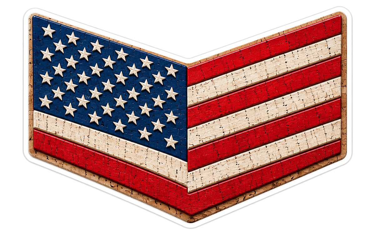 American Flag Cork Chevron Art Vinyl Decal Stickers