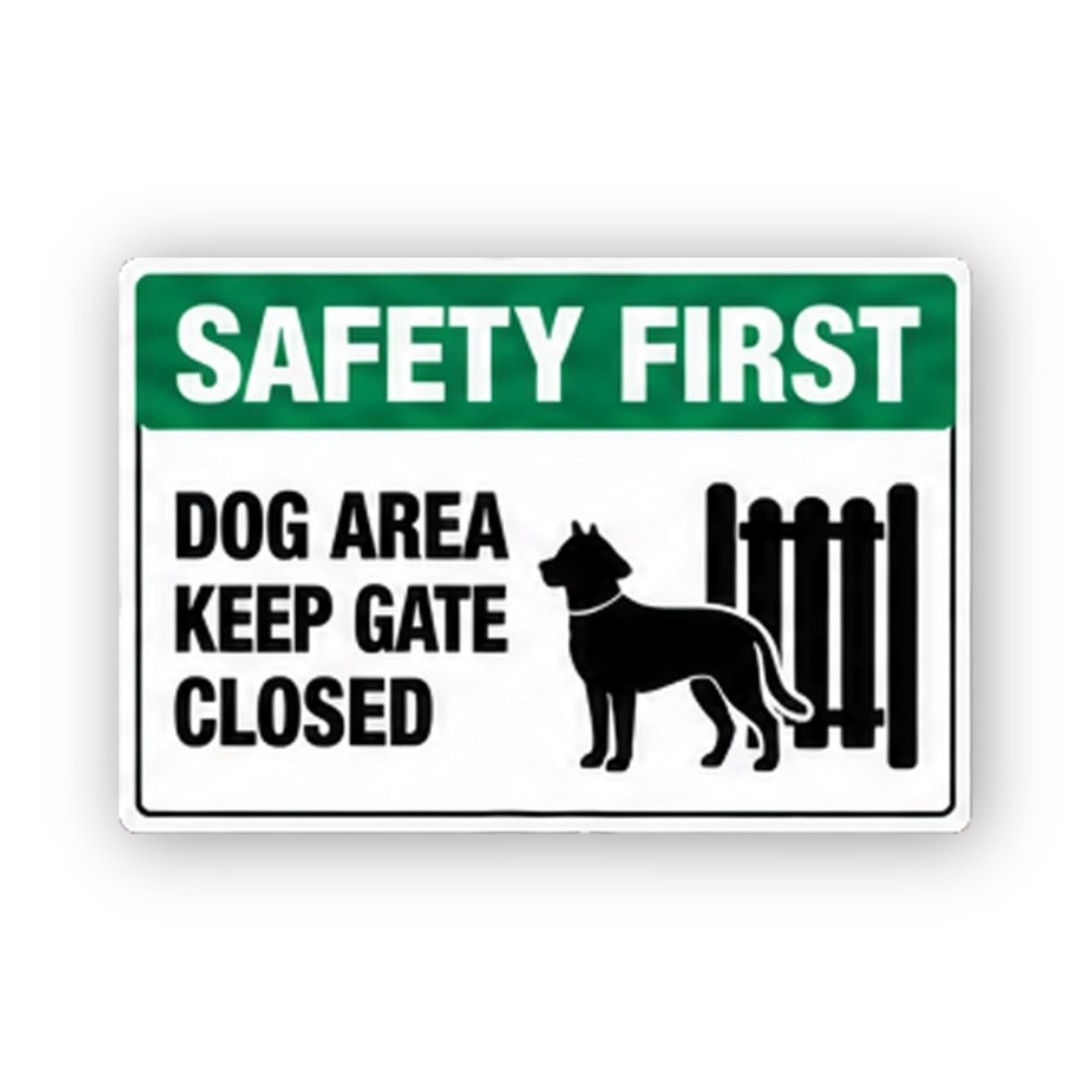 Green Dog Gate Closed Fence Panel Vinyl Decal Stickers
