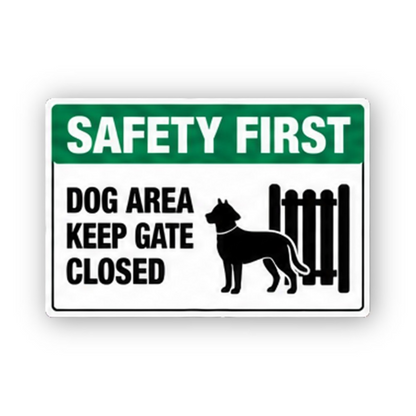 Green Dog Gate Closed Fence Panel Vinyl Decal Stickers