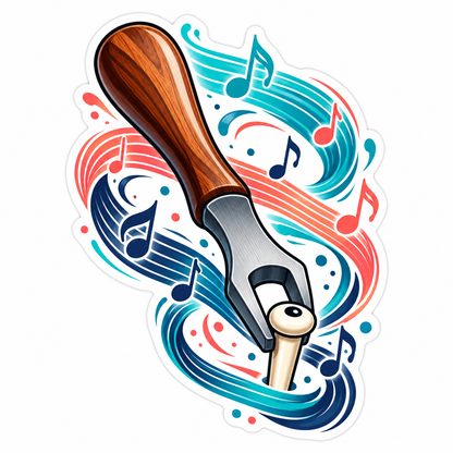 Guitar Pin Tool Flowing Music Notes Art Vinyl Decal Stickers