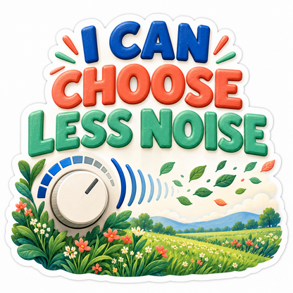 I Can Choose Less Noise Meadow Dial Art Vinyl Decal Stickers