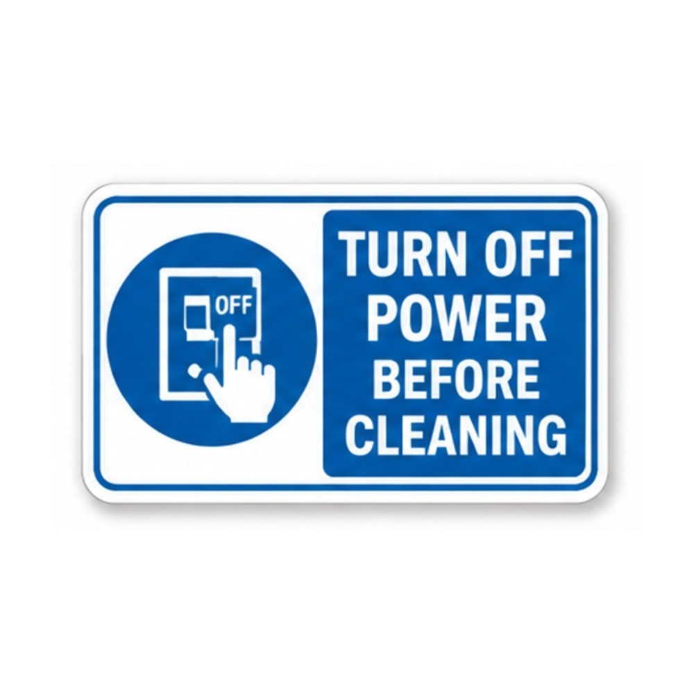 Blue Turn Off Power Finger Switch Panel Vinyl Decal Stickers